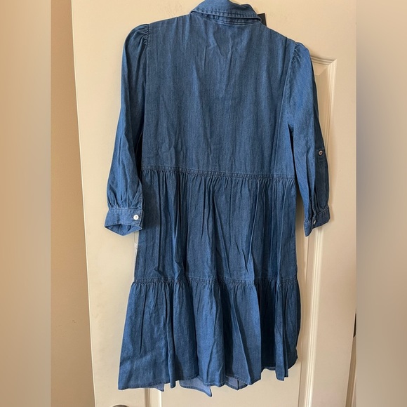 Tommy Hilfiger Blue Denim Chambray Shirt Dress Ruffle Hem Women’s size 8 - Picture 8 of 15